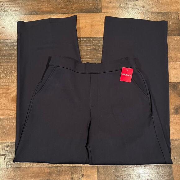 SPANX Perfect Pant High Rise Wide Leg Classic Solid Navy - Picture 8 of 11